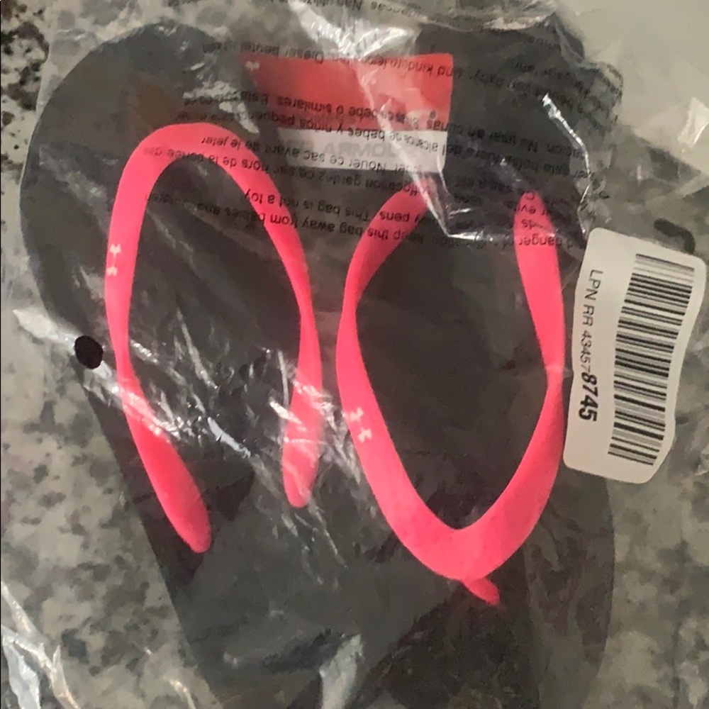 Pink and black sandals